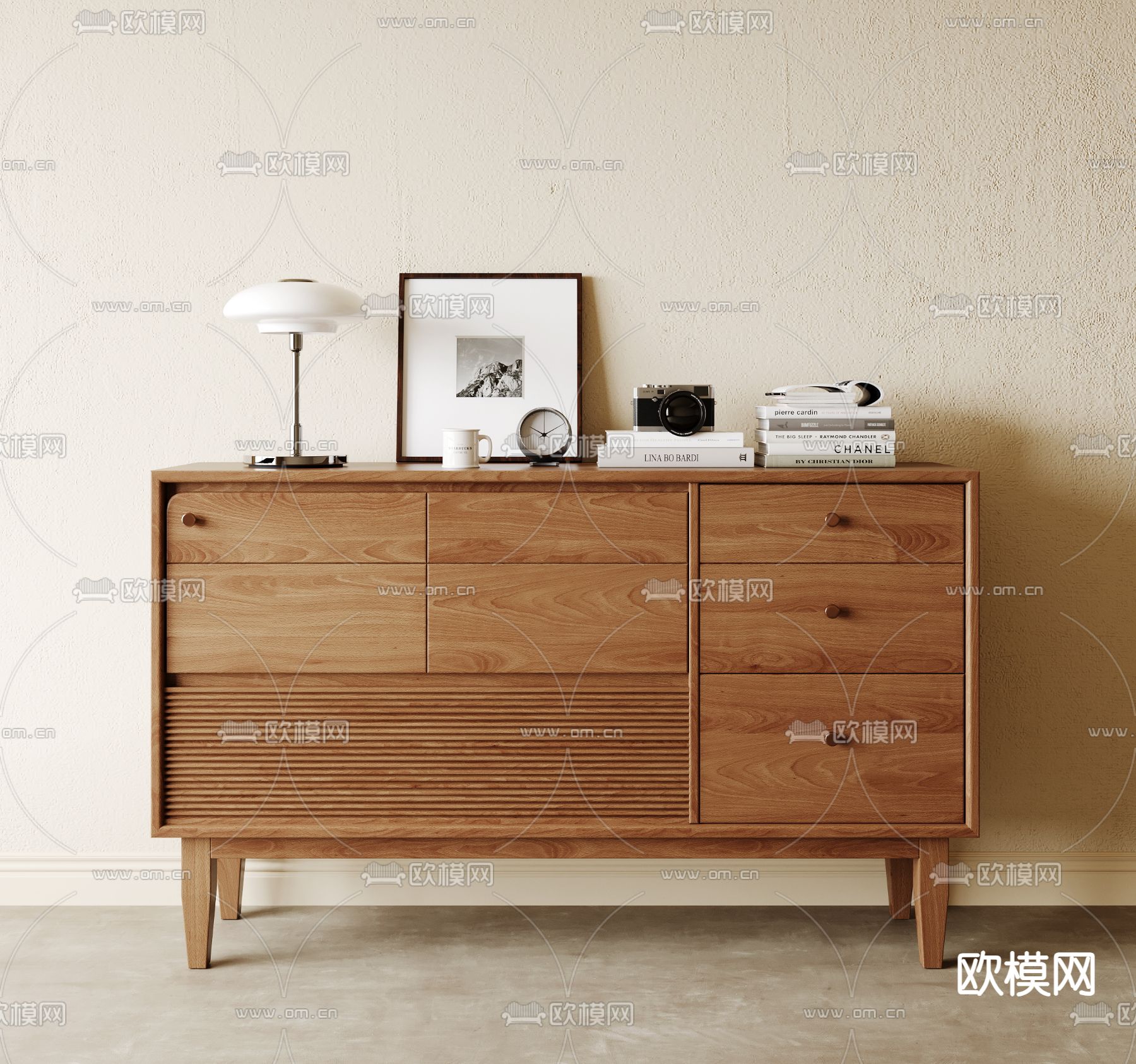 侘寂边柜 玄关柜 斗柜3d模型下载