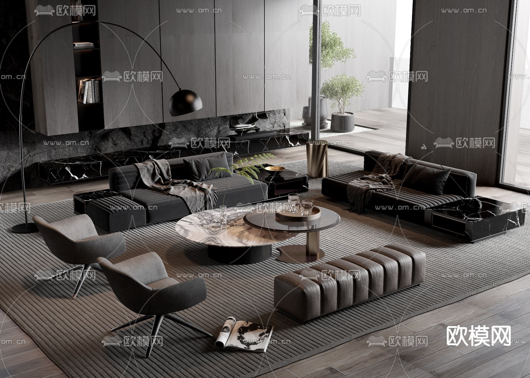 Minotti 组合沙发3d模型下载