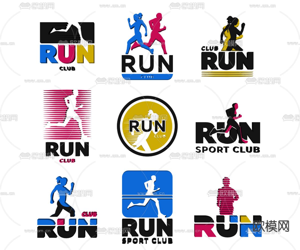 运动 跑步 马拉松 图标su模型下载（渲染图1）