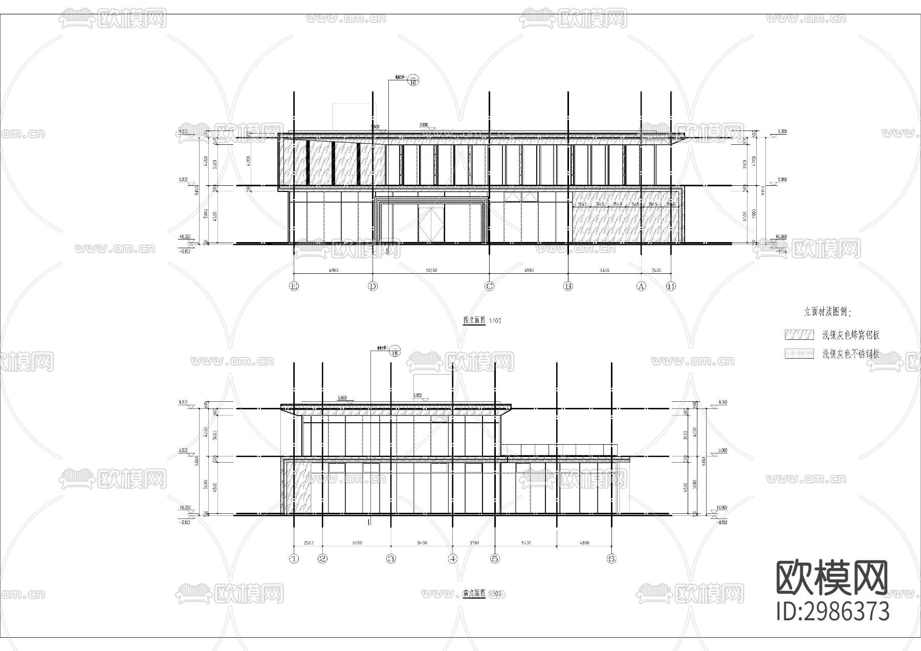 配套建筑（改造前售楼处）cad施工图下载（渲染图2）