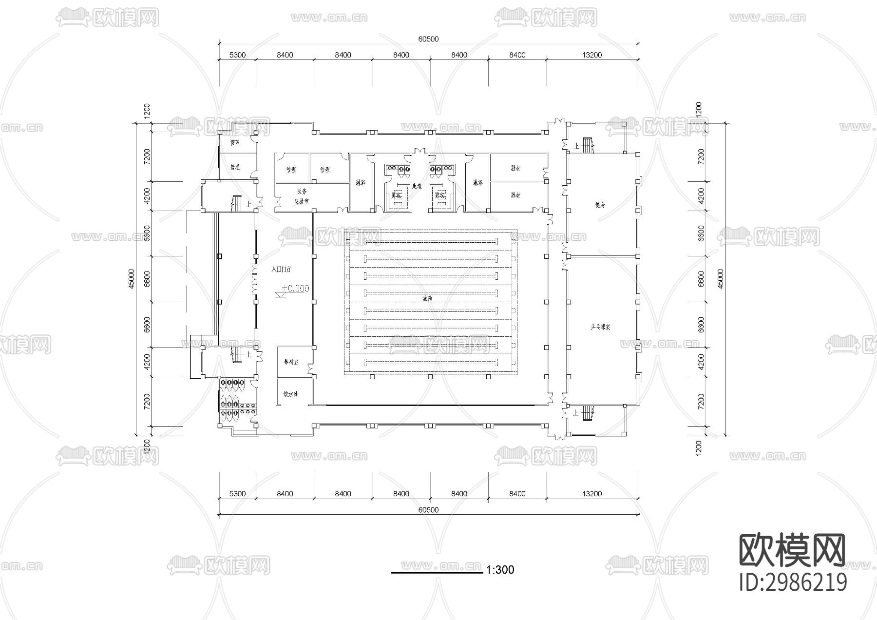 体育馆cad施工图下载（渲染图1）