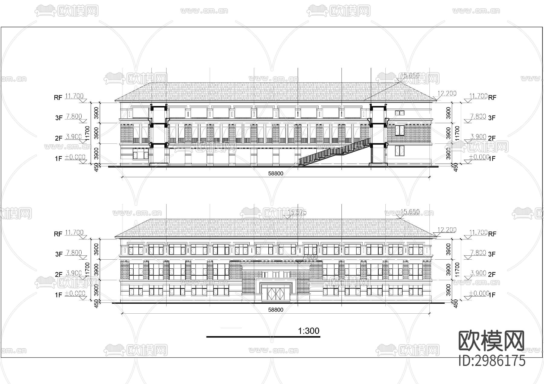 实验教学楼cad施工图下载（渲染图4）