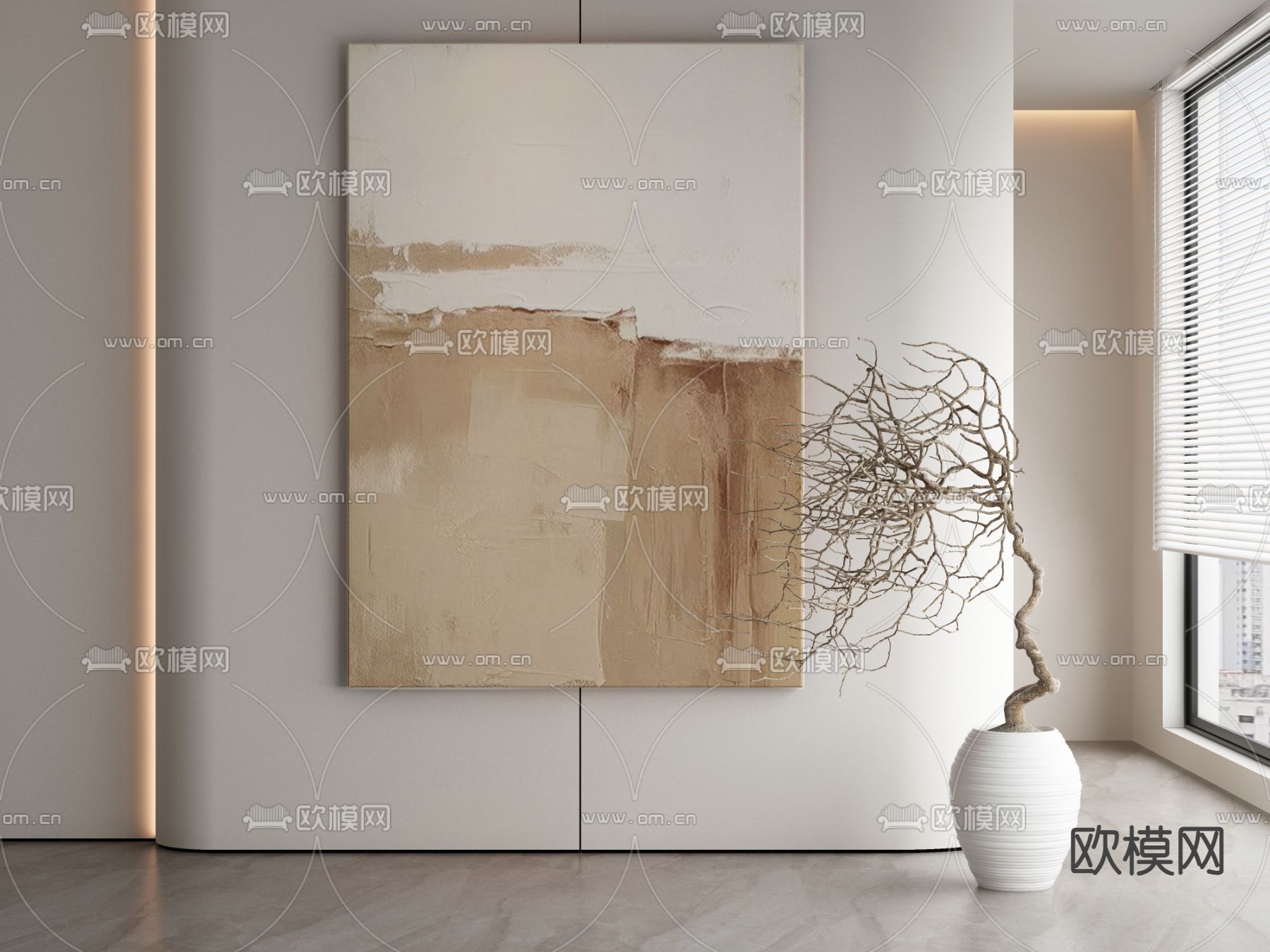 肌理画 装饰画3d模型下载