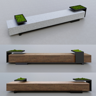  庭院长凳 公共座椅su模型 