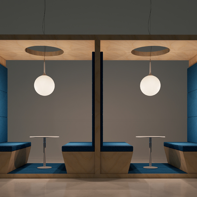  办公休息区su模型 