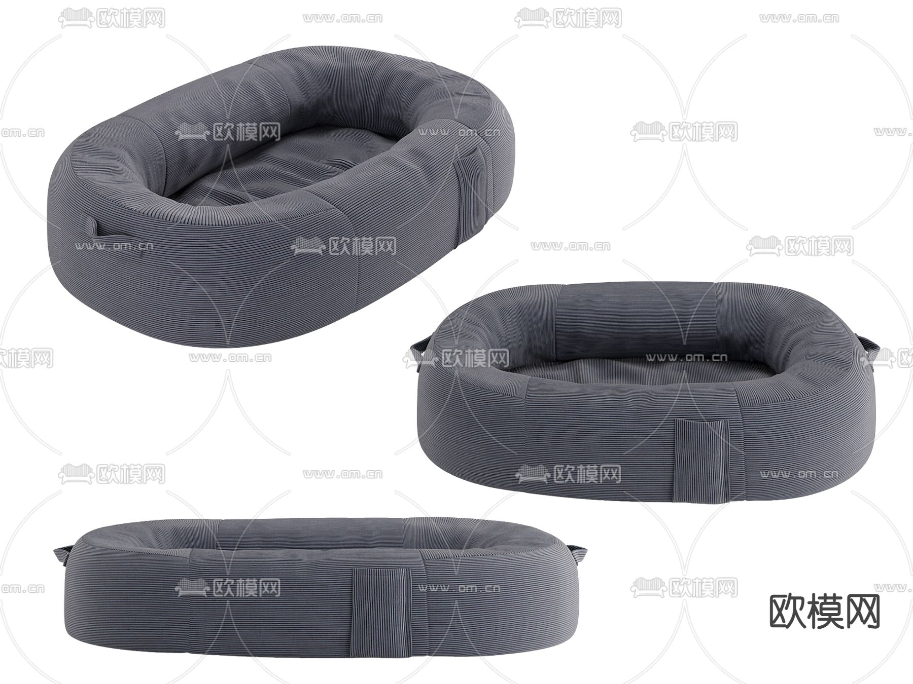 简约婴儿床 软包床3d模型下载