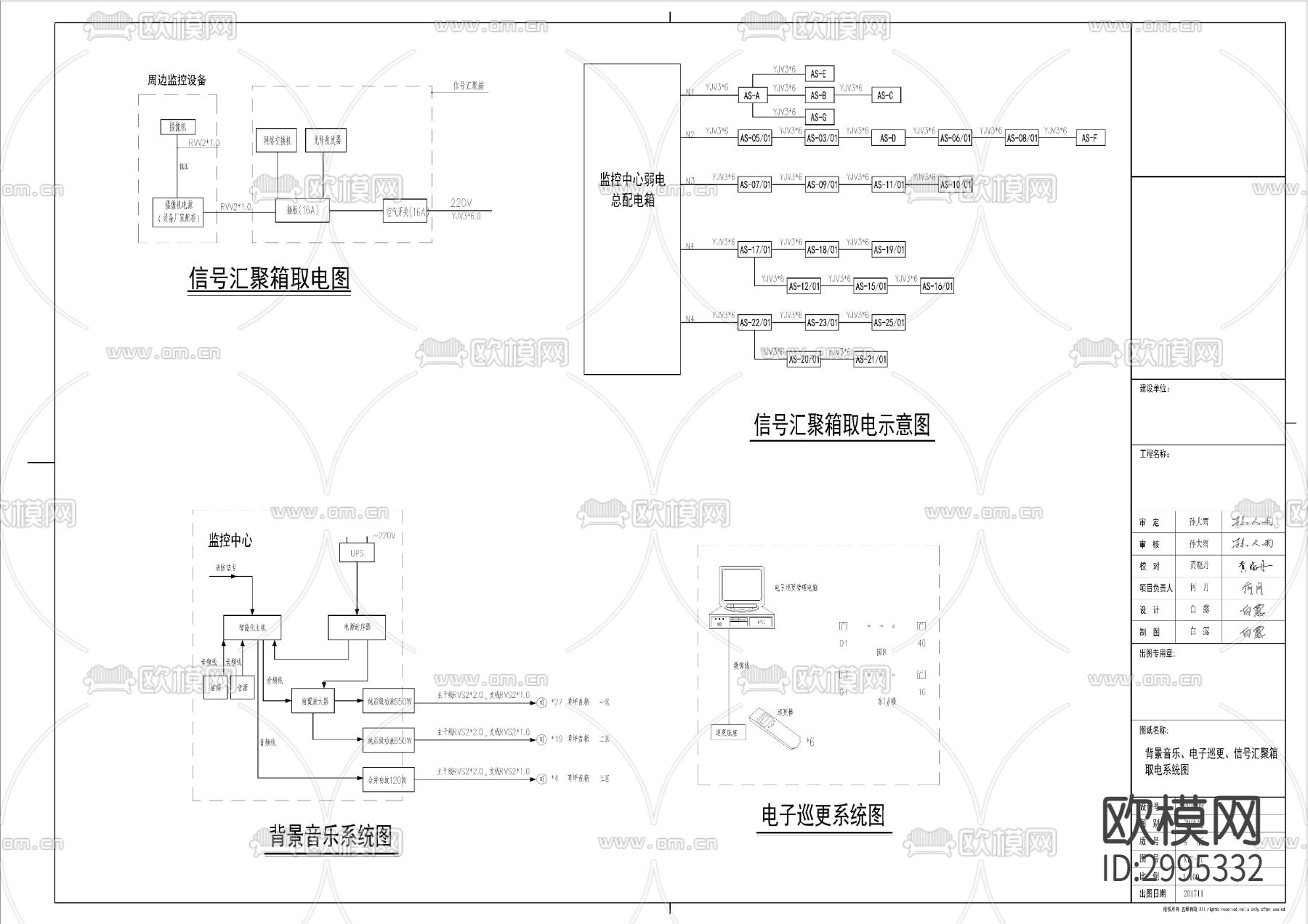 弱电系统图cad大样图下载（渲染图4）