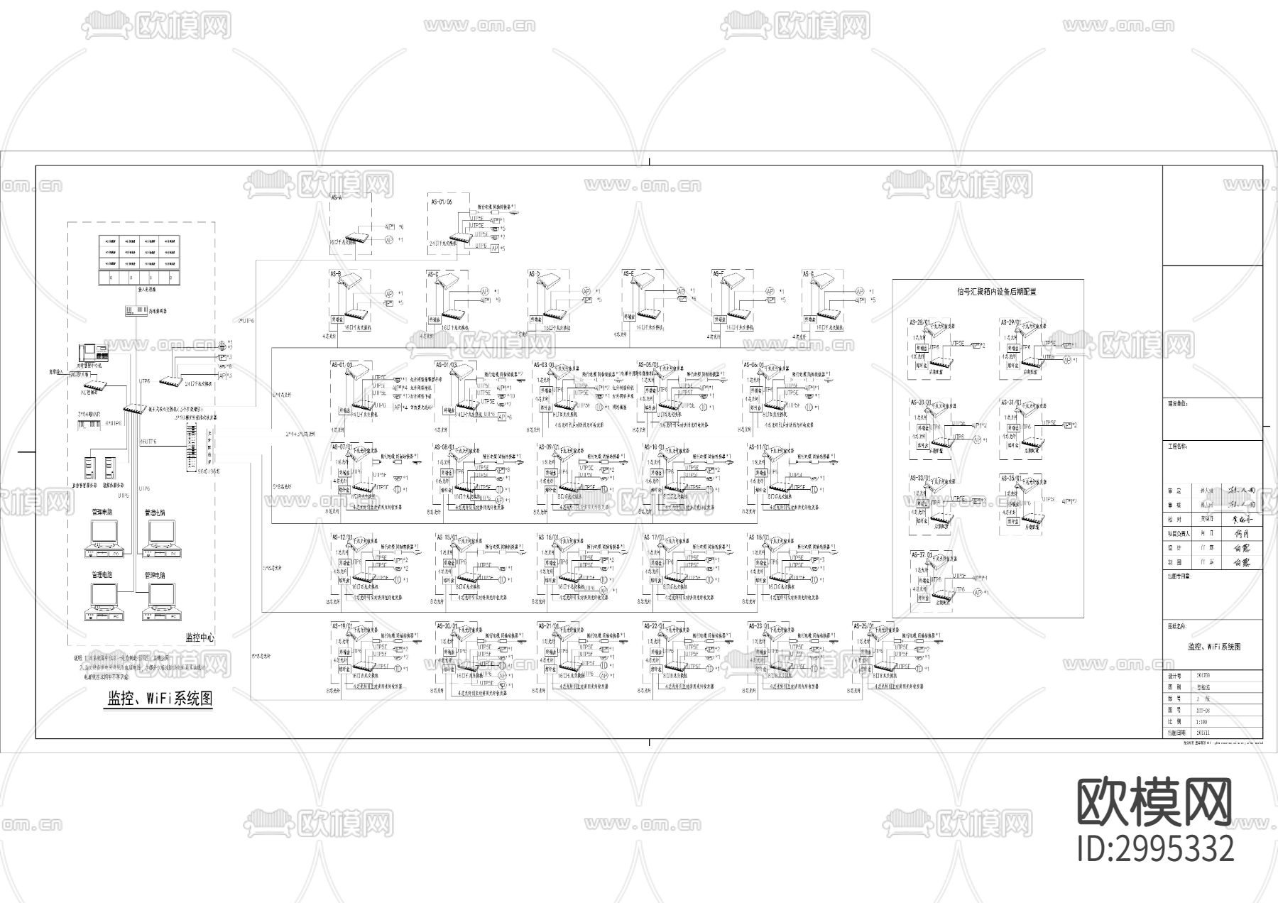 弱电系统图cad大样图下载（渲染图2）