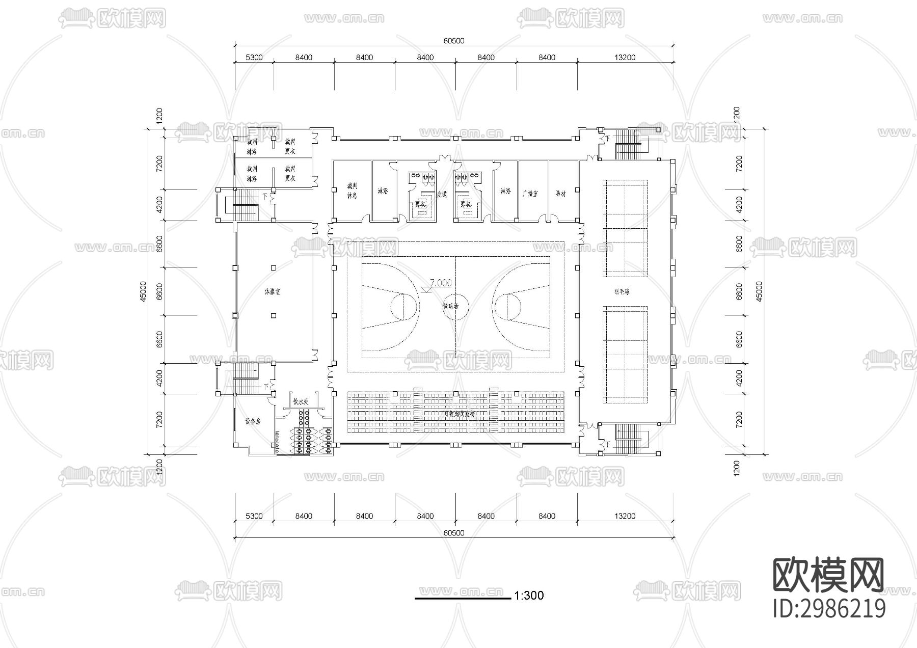 体育馆cad施工图下载（渲染图2）