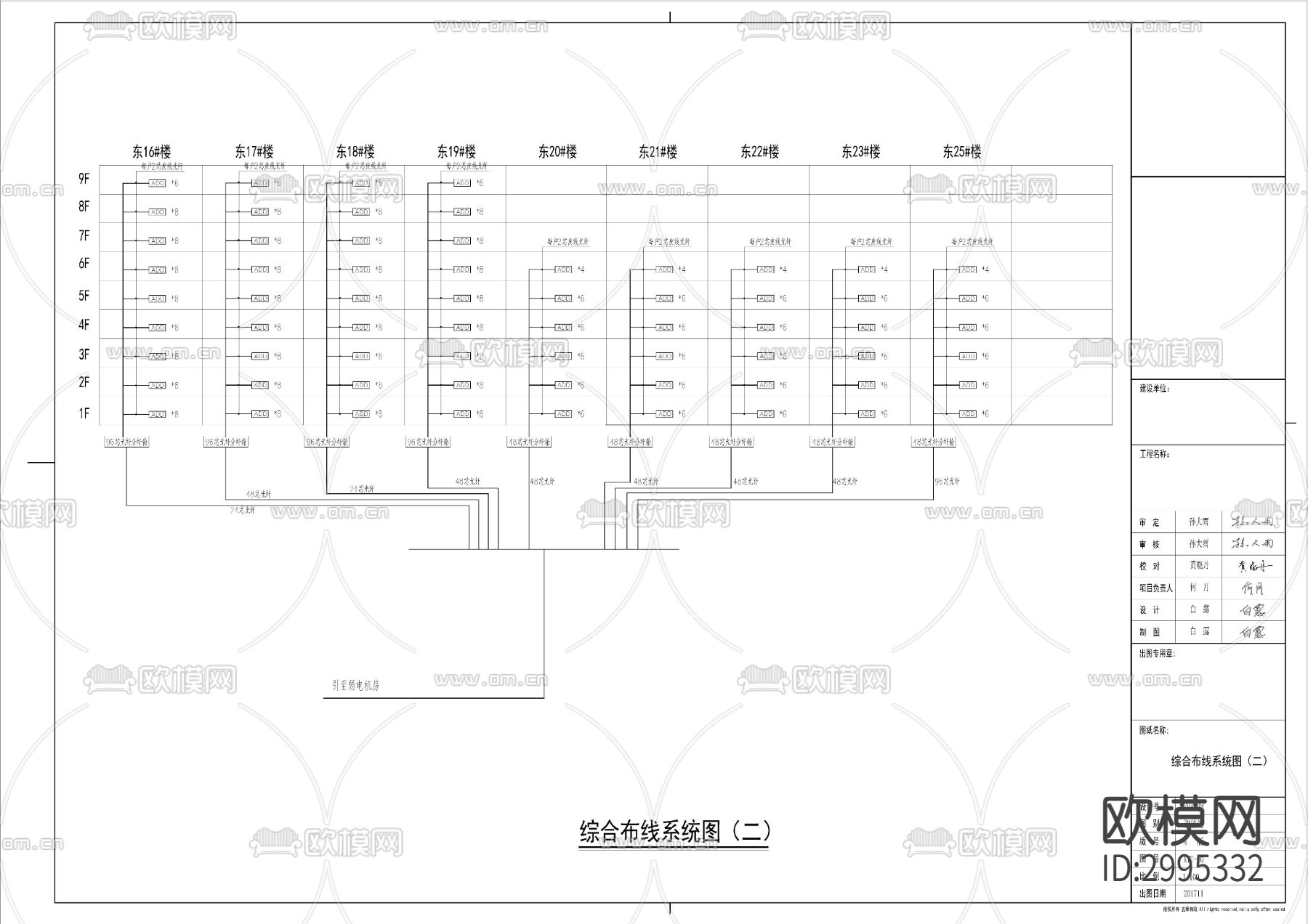 弱电系统图cad大样图下载（渲染图3）