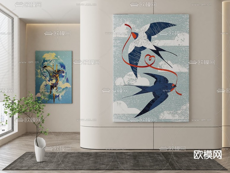 艺术画 肌理画 装饰画3d模型下载