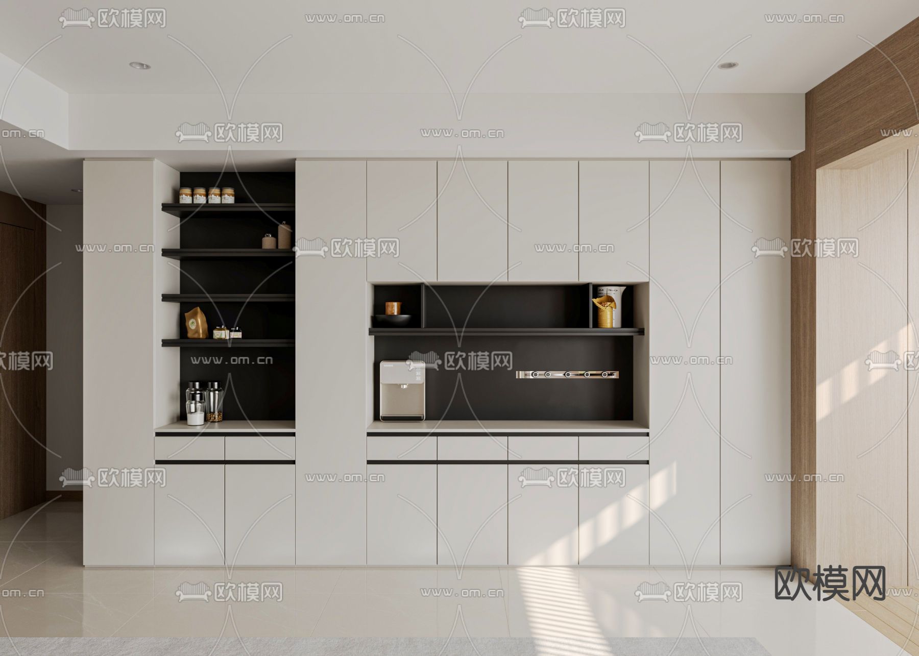 现代橱柜 餐边柜3d模型下载
