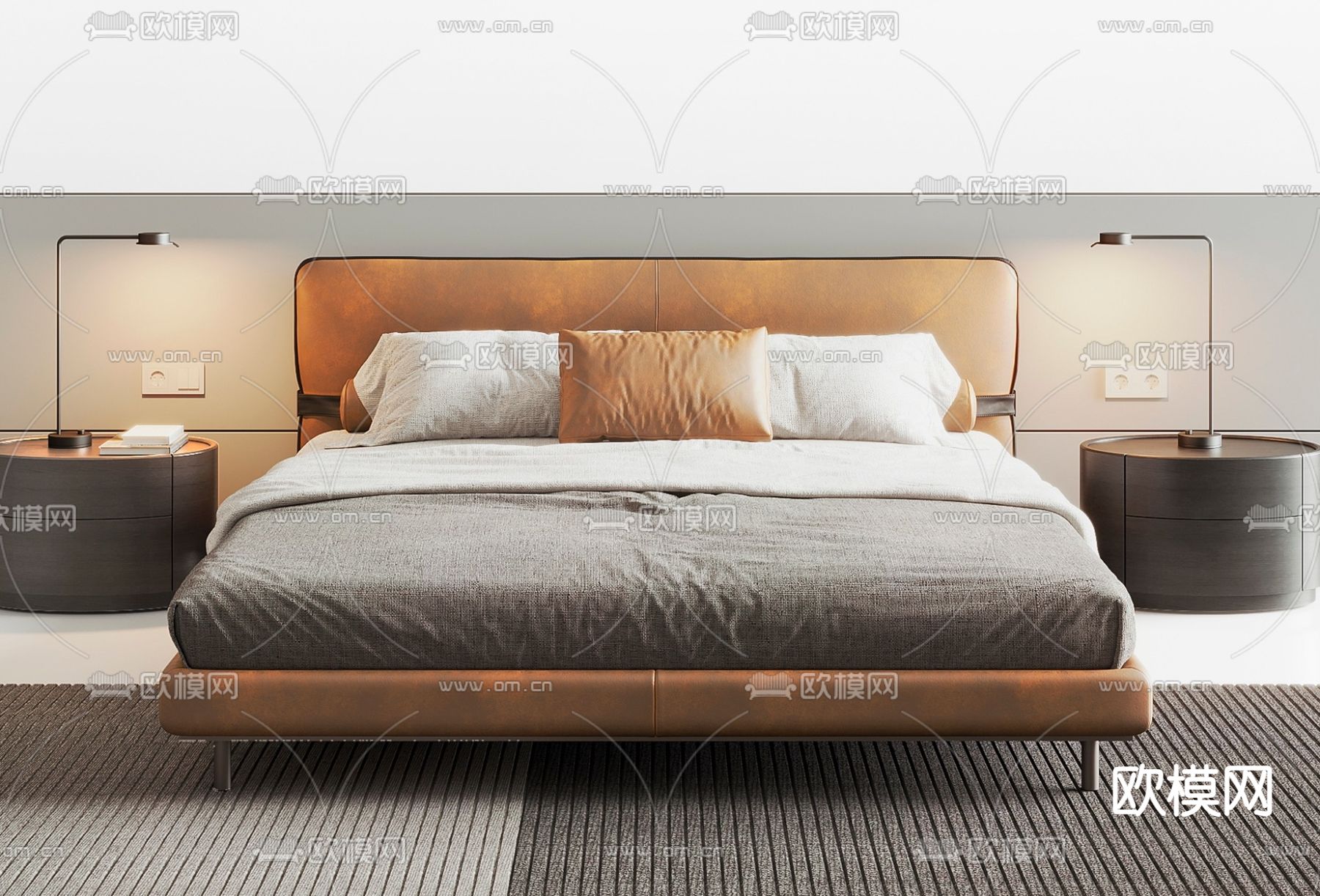 Minotti 双人床3d模型下载（渲染图3）