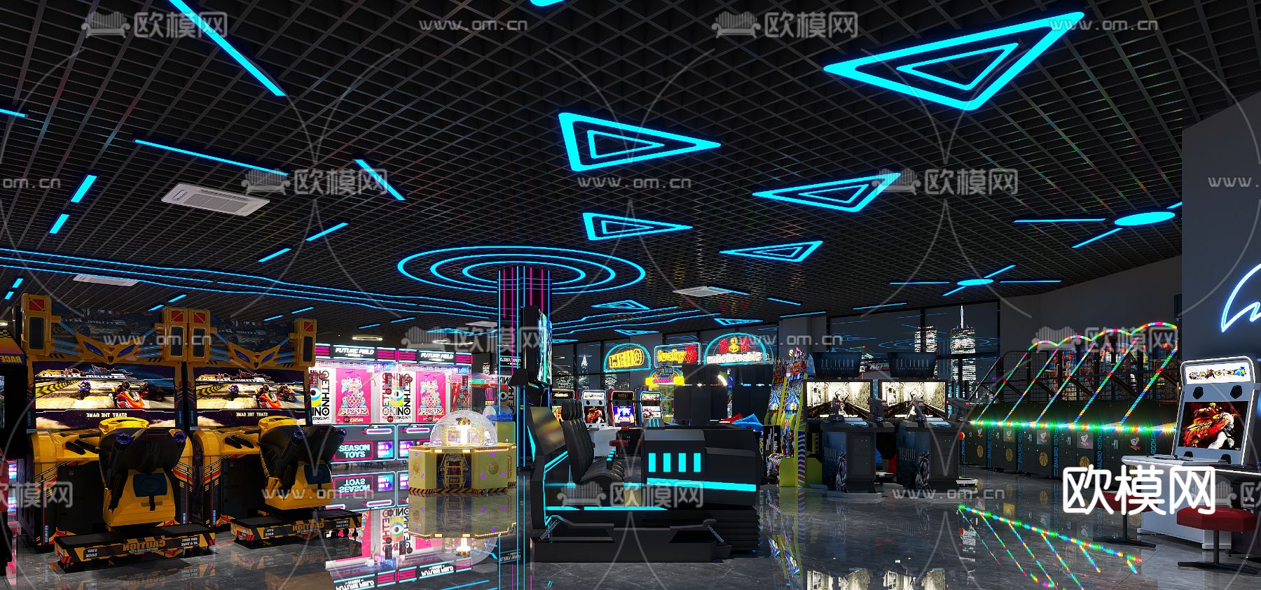 游戏厅 电玩城 娱乐城3d模型下载（渲染图5）