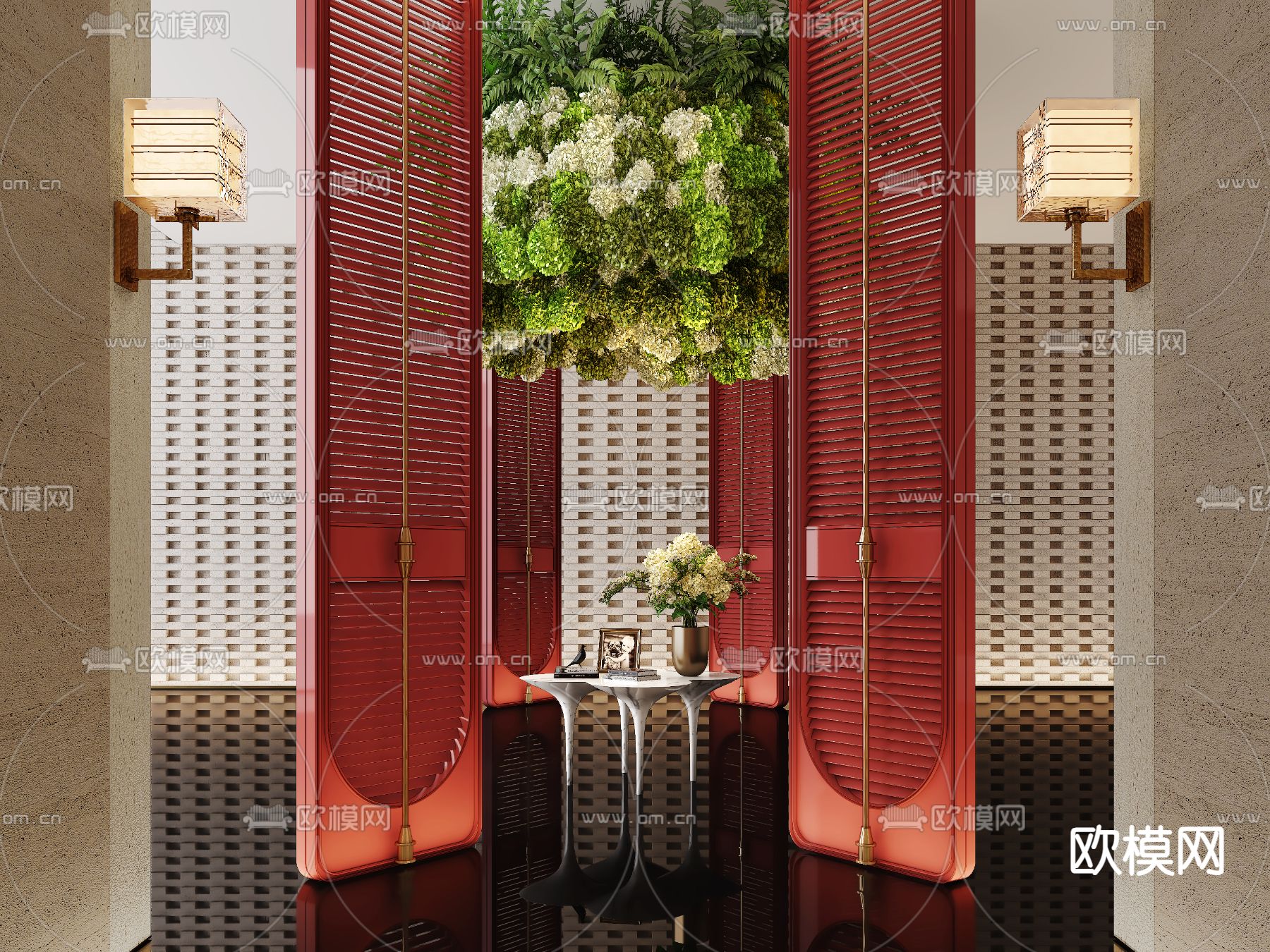 酒店中庭 走廊 过道3d模型下载