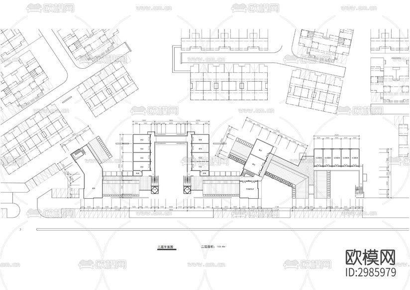 商業(yè)街cad施工圖下載(渲染圖1)