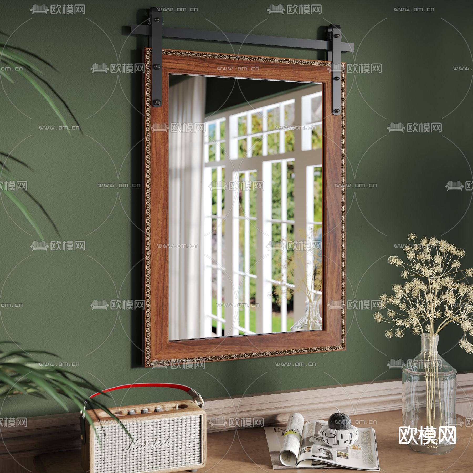 侘寂镜子 挂镜 玄关镜3d模型下载