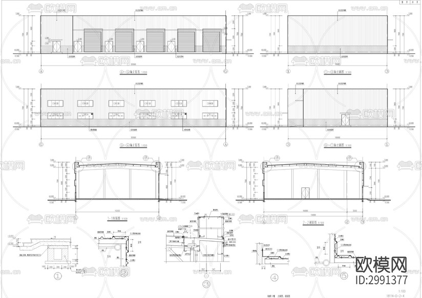 建橋C區(qū)公交站工程cad施工圖下載(渲染圖8)
