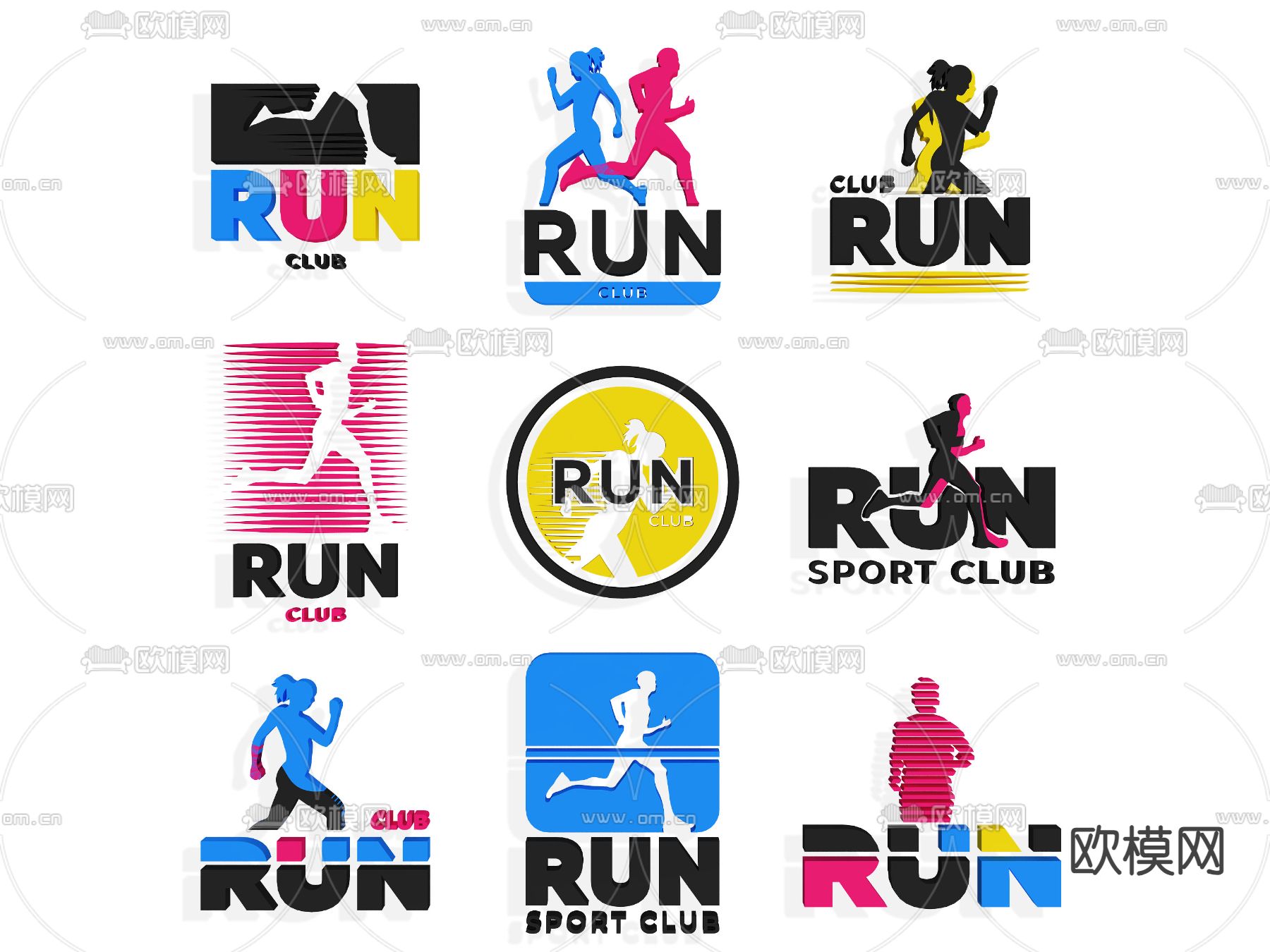 运动 跑步 马拉松 图标su模型下载（渲染图2）