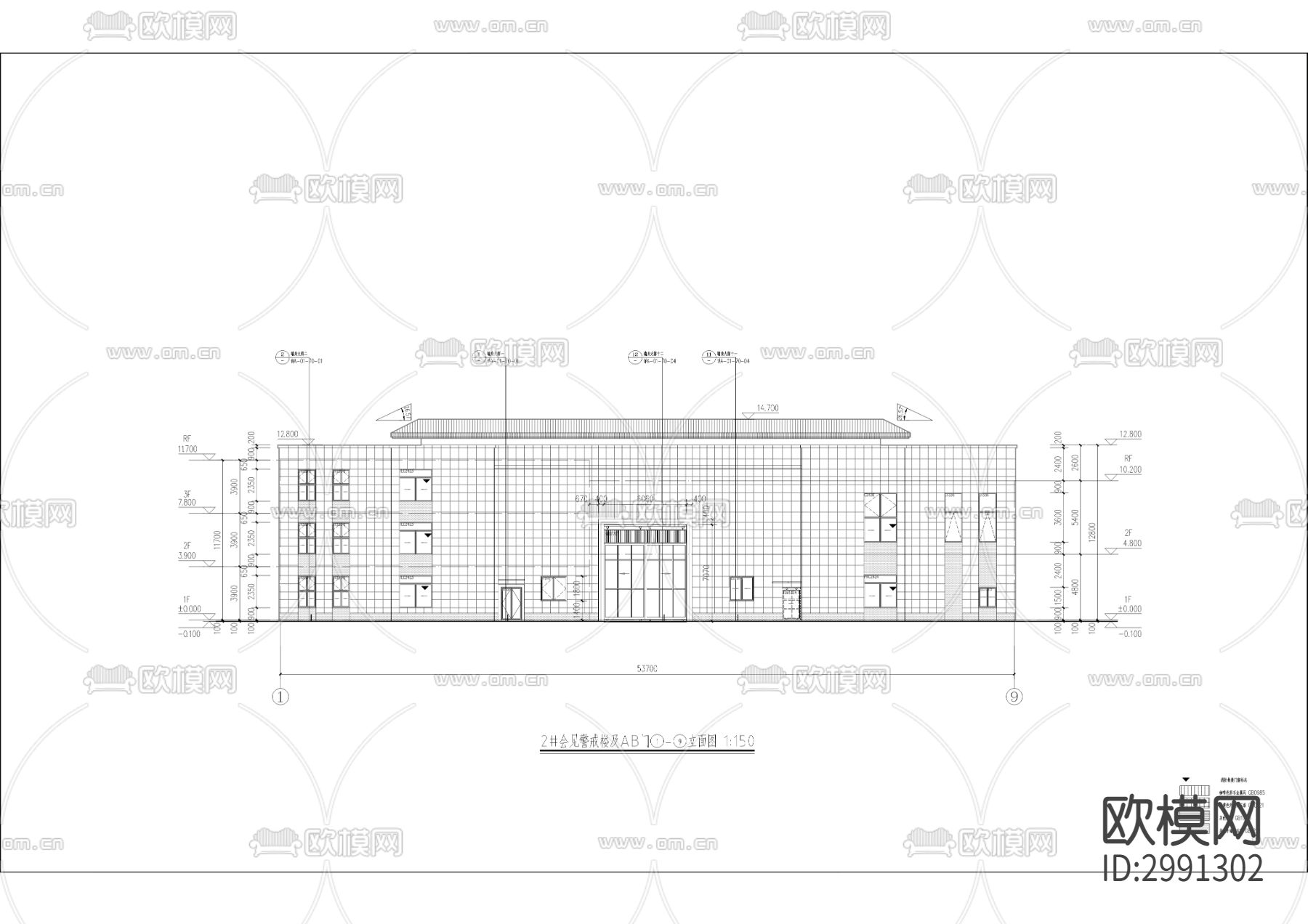 第二强制隔离戒毒所项目cad施工图下载（渲染图1）