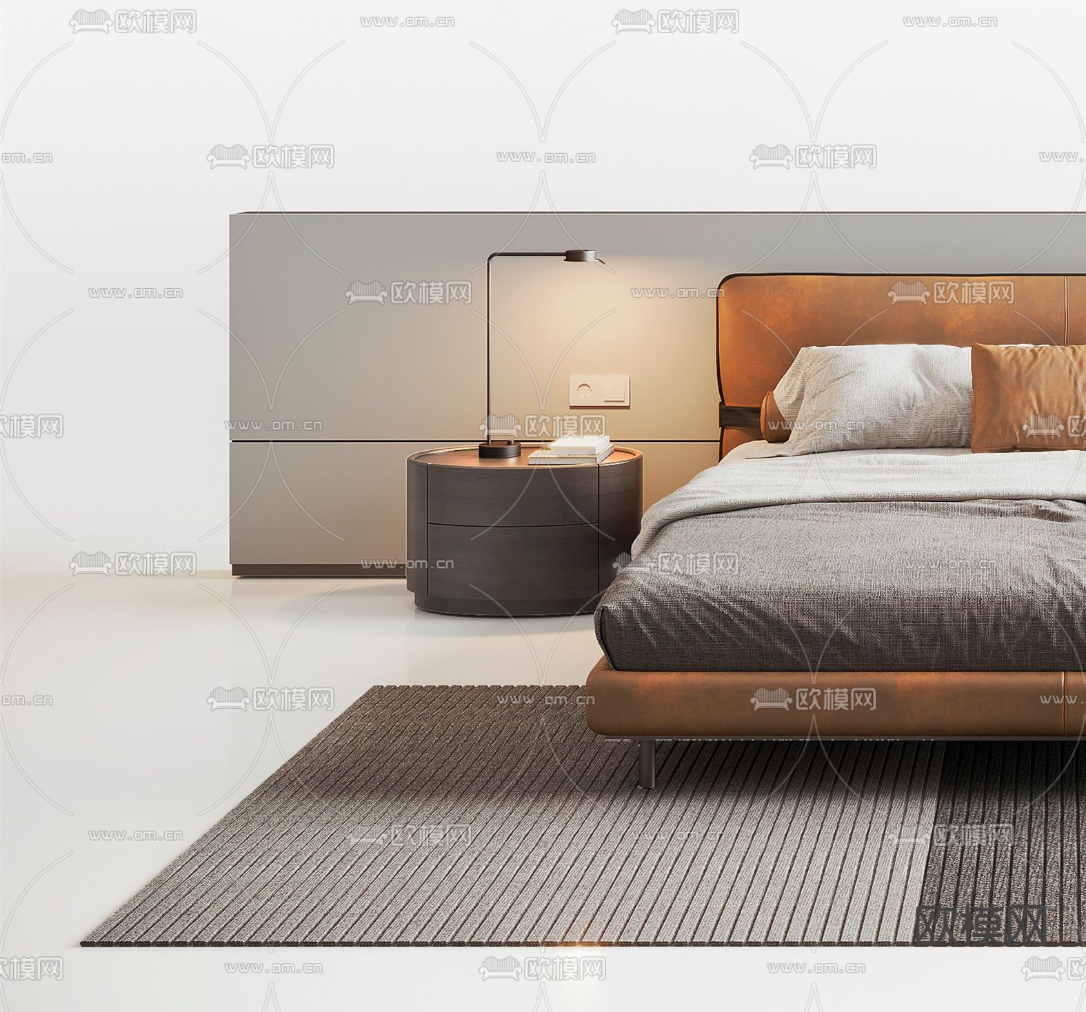 Minotti 双人床3d模型下载（渲染图2）