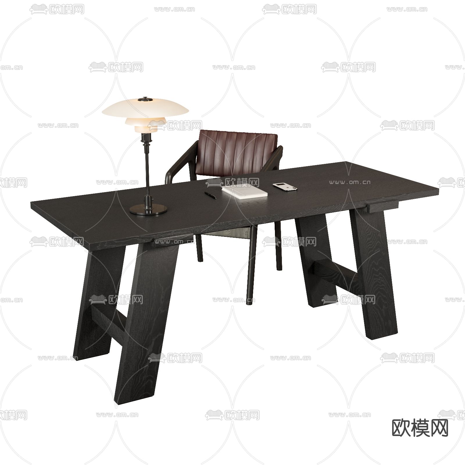 Poliform 现代书桌 写字台3d模型下载（渲染图2）