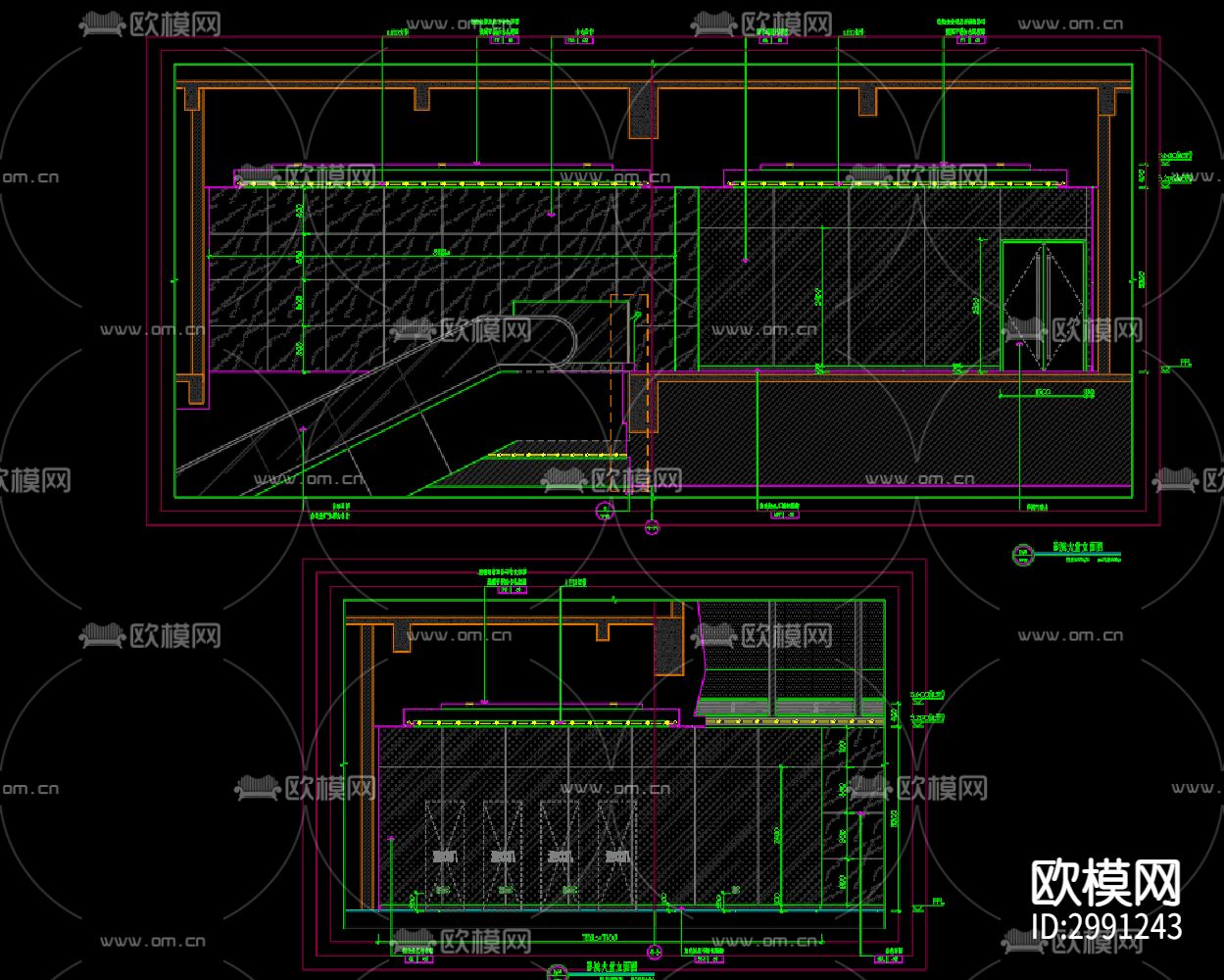 影城售卖厅cad施工图下载（渲染图1）