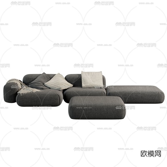 Dyvan Modular 多人沙发 模块沙发3d模型下载(渲染图2)