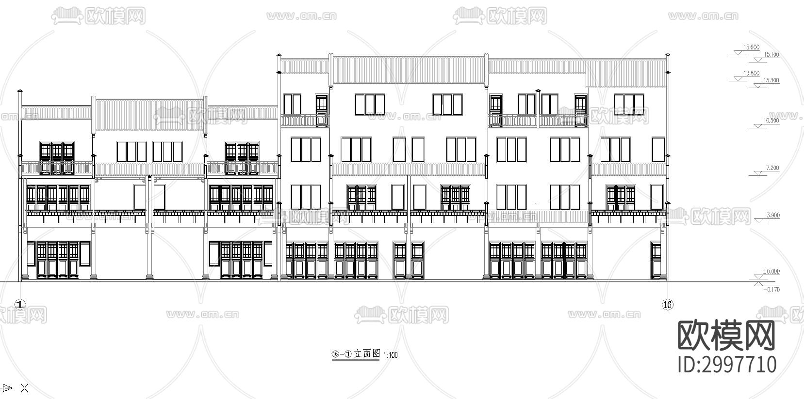 寺庙古建筑 寺院 设计方案图cad大样图下载（渲染图1）