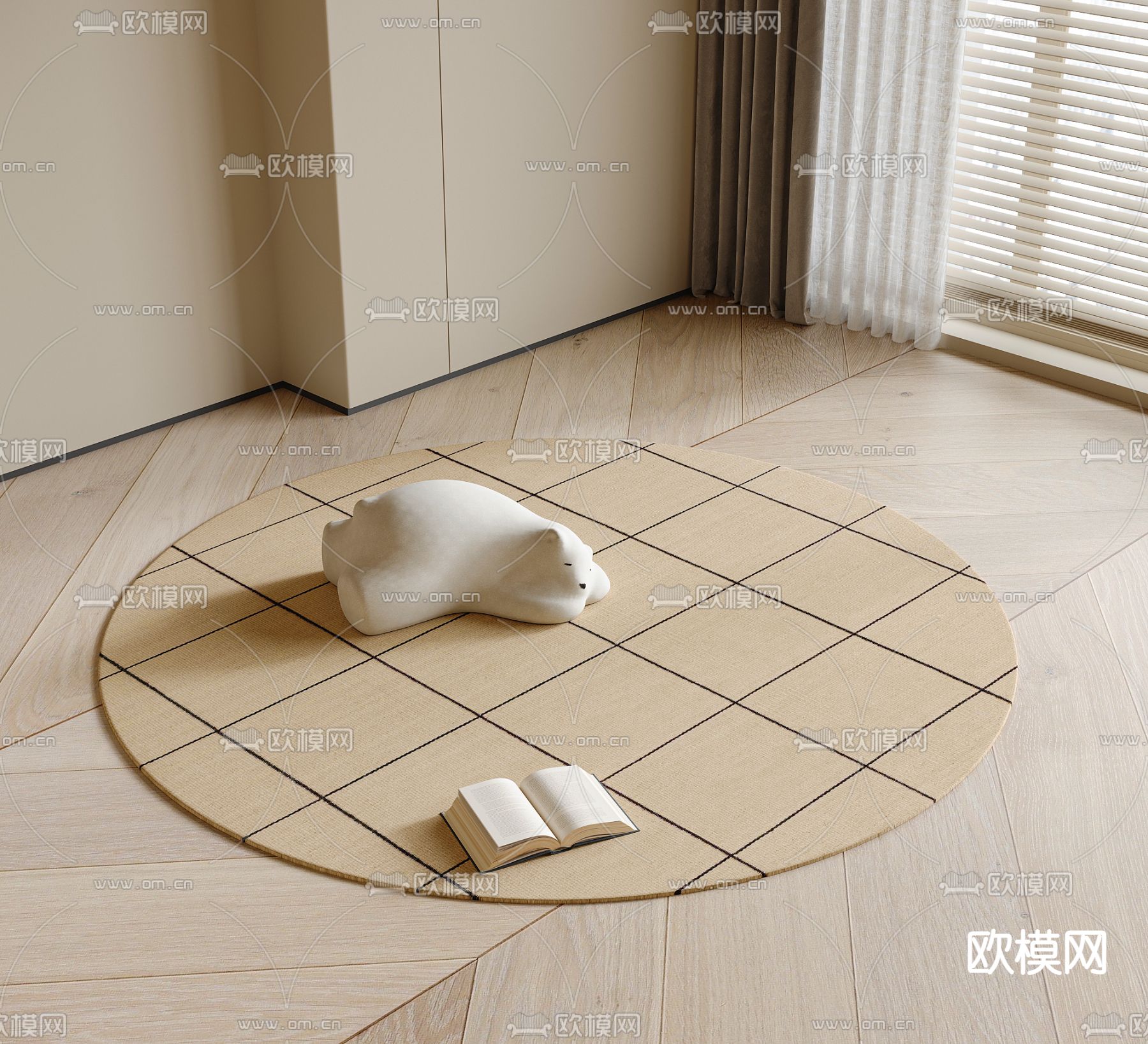 圆形地毯3d模型下载