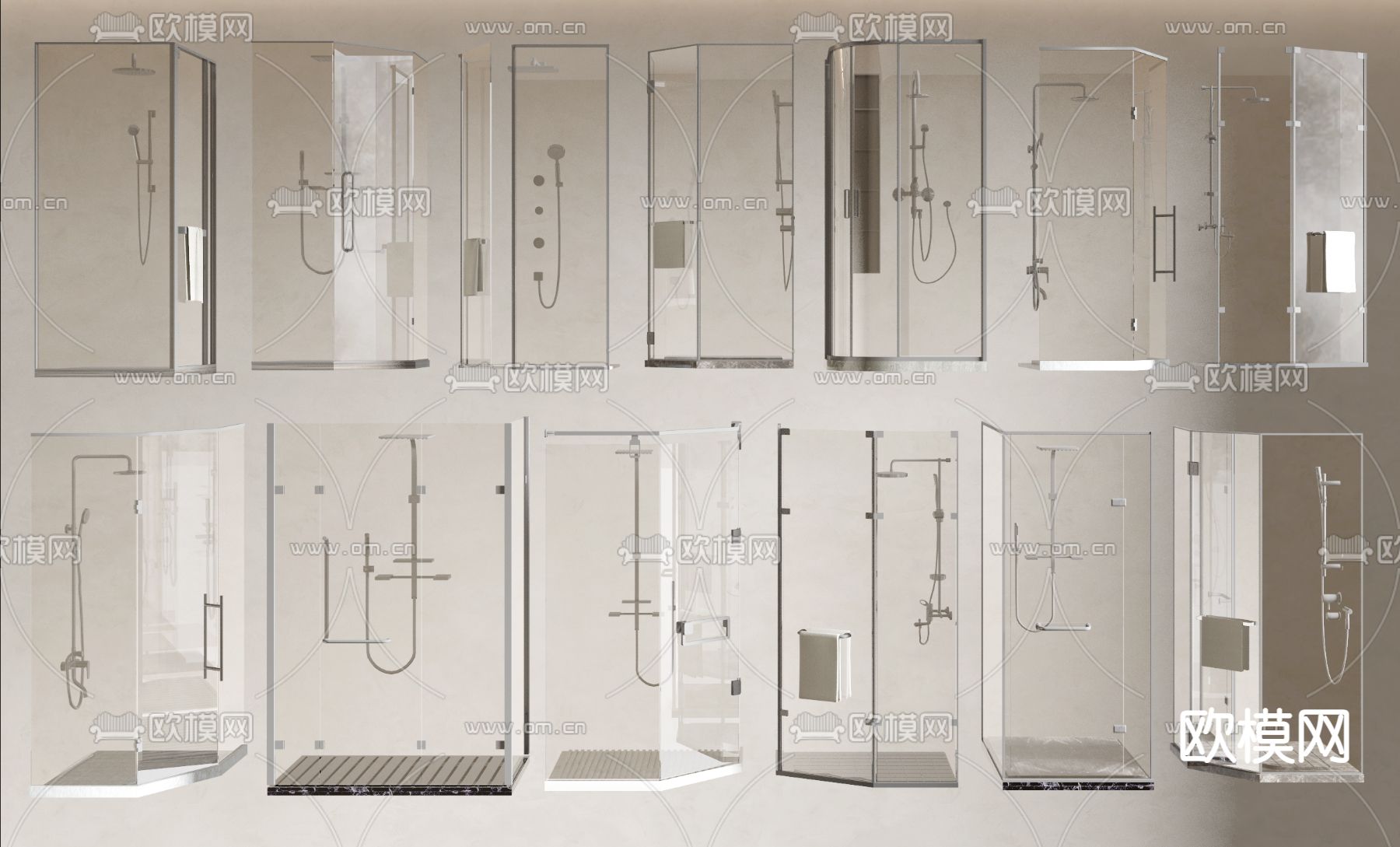 淋浴房 淋浴间 冲凉房3d模型下载
