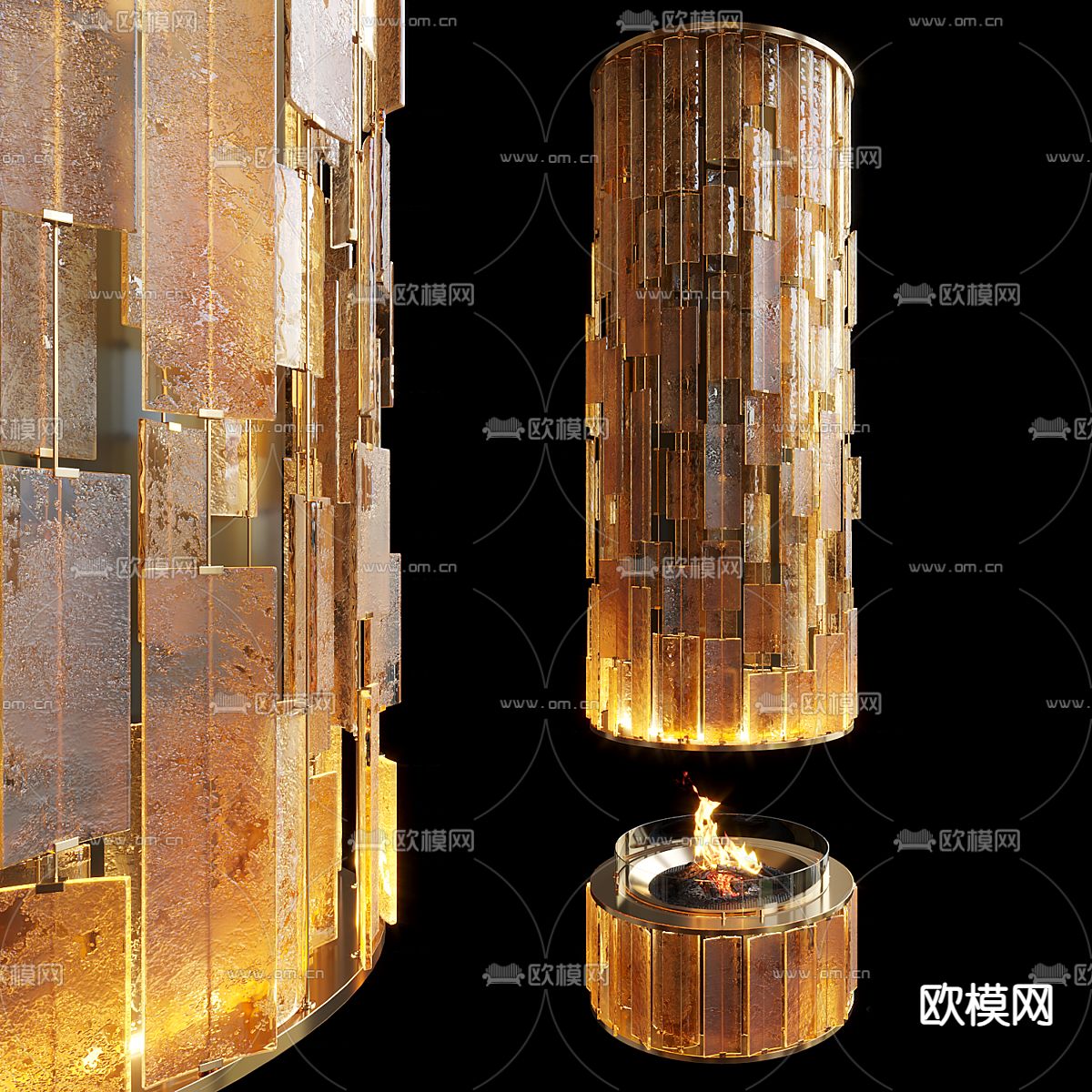 独立壁炉 火炉免费3d模型下载