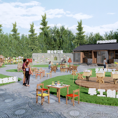 劳动研学基地su模型