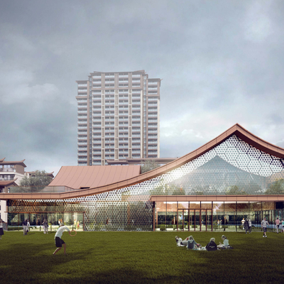  现代售楼部 展示中心su模型 