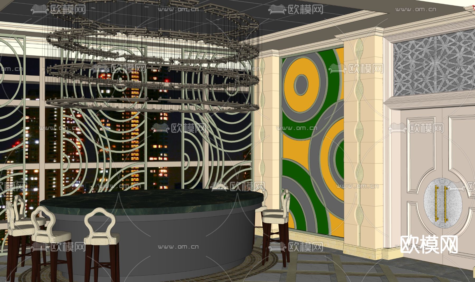 欧式会所su模型下载（渲染图1）