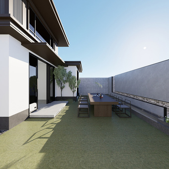 中式别墅庭院su模型