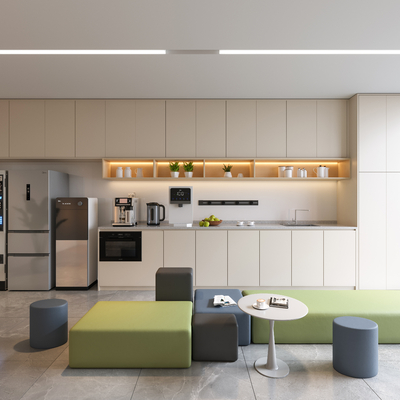  办公茶水间su模型 