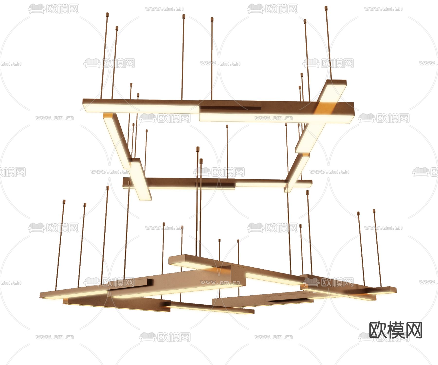 轻奢吊灯 矩阵吊灯3d模型下载