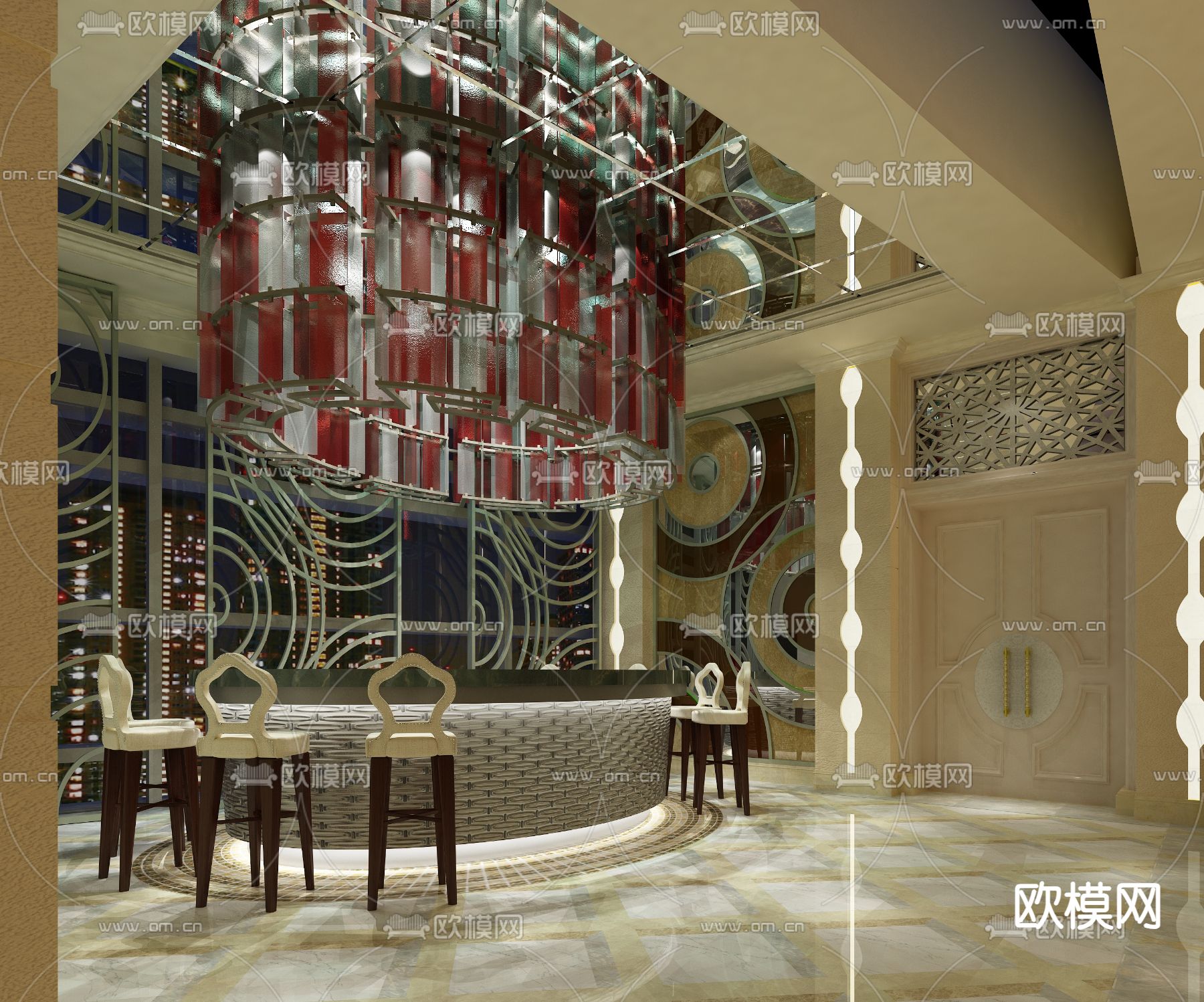 欧式会所su模型下载（渲染图2）