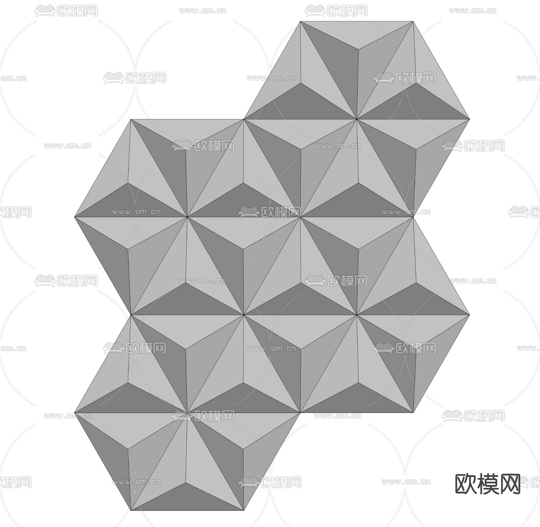 3D造型墙 装饰板 护墙板su模型下载（渲染图2）