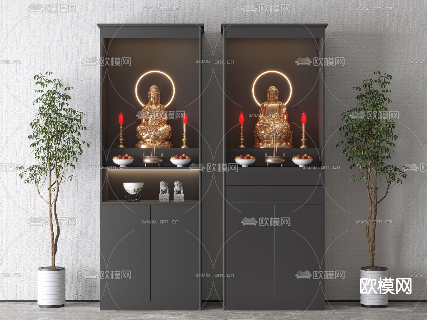 现代佛龛 神柜 供奉台3d模型下载