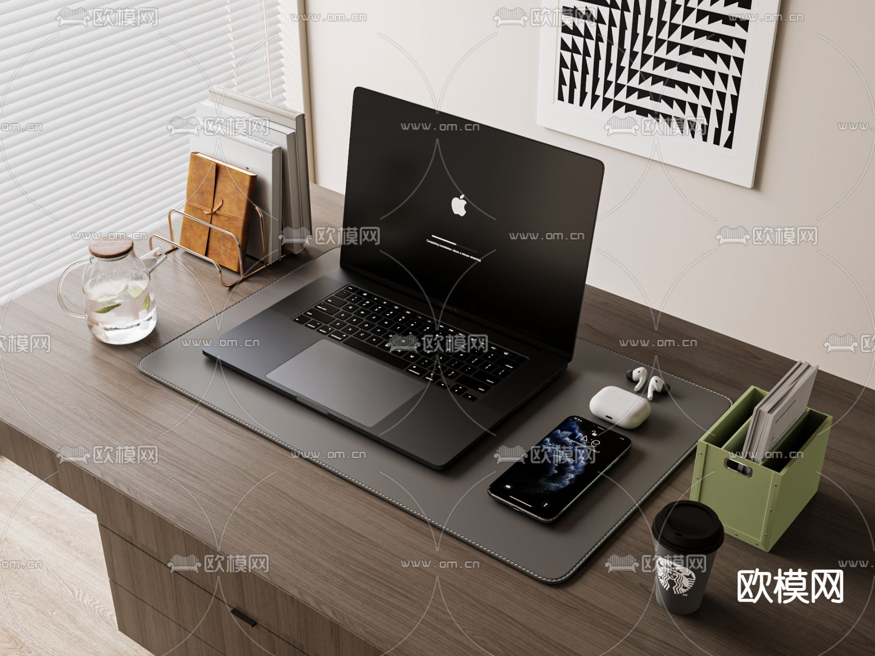 笔记本电脑 办公用品su模型下载（渲染图2）