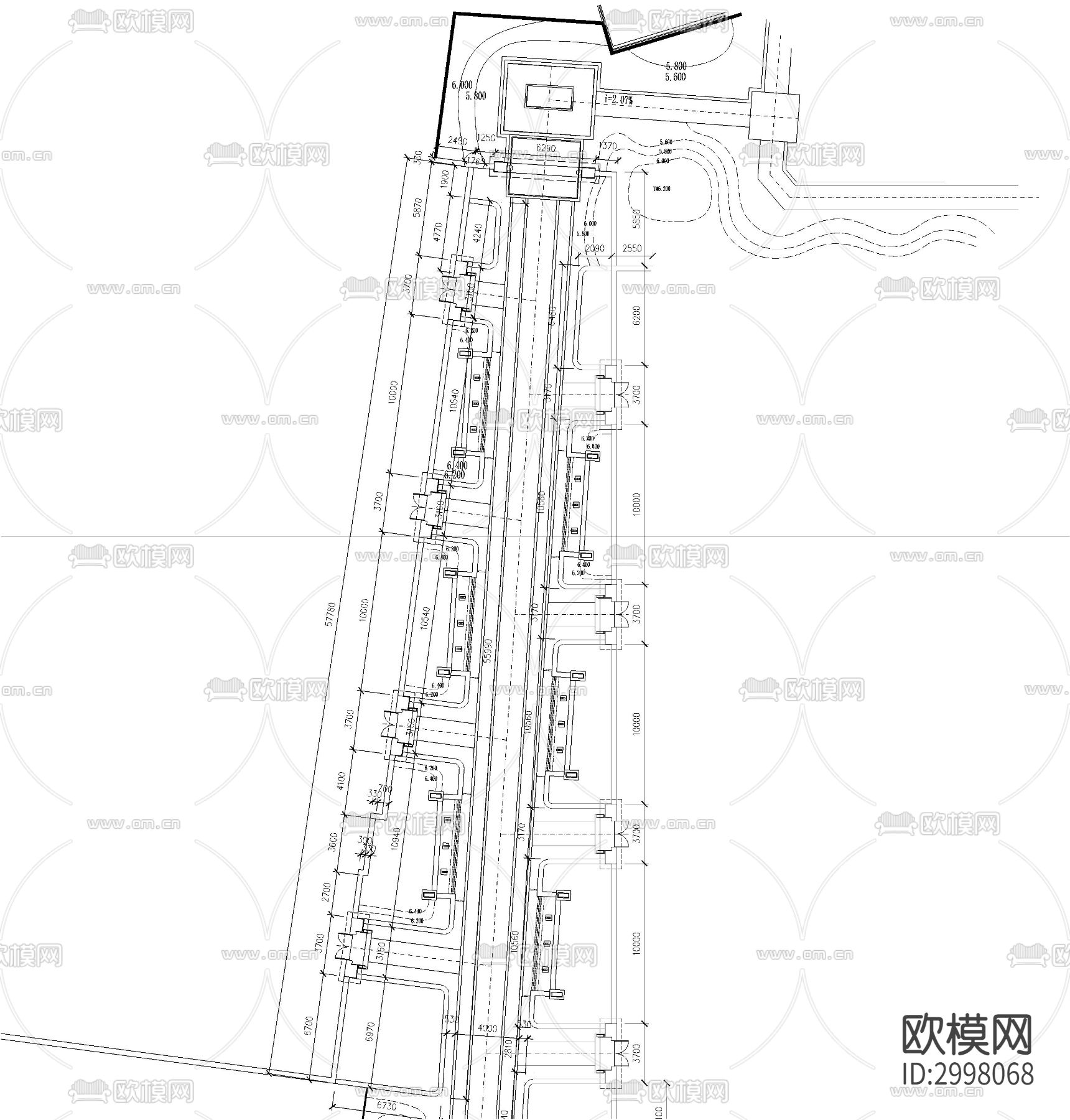 中轴水景墙院 水景cad剖面图下载（渲染图5）
