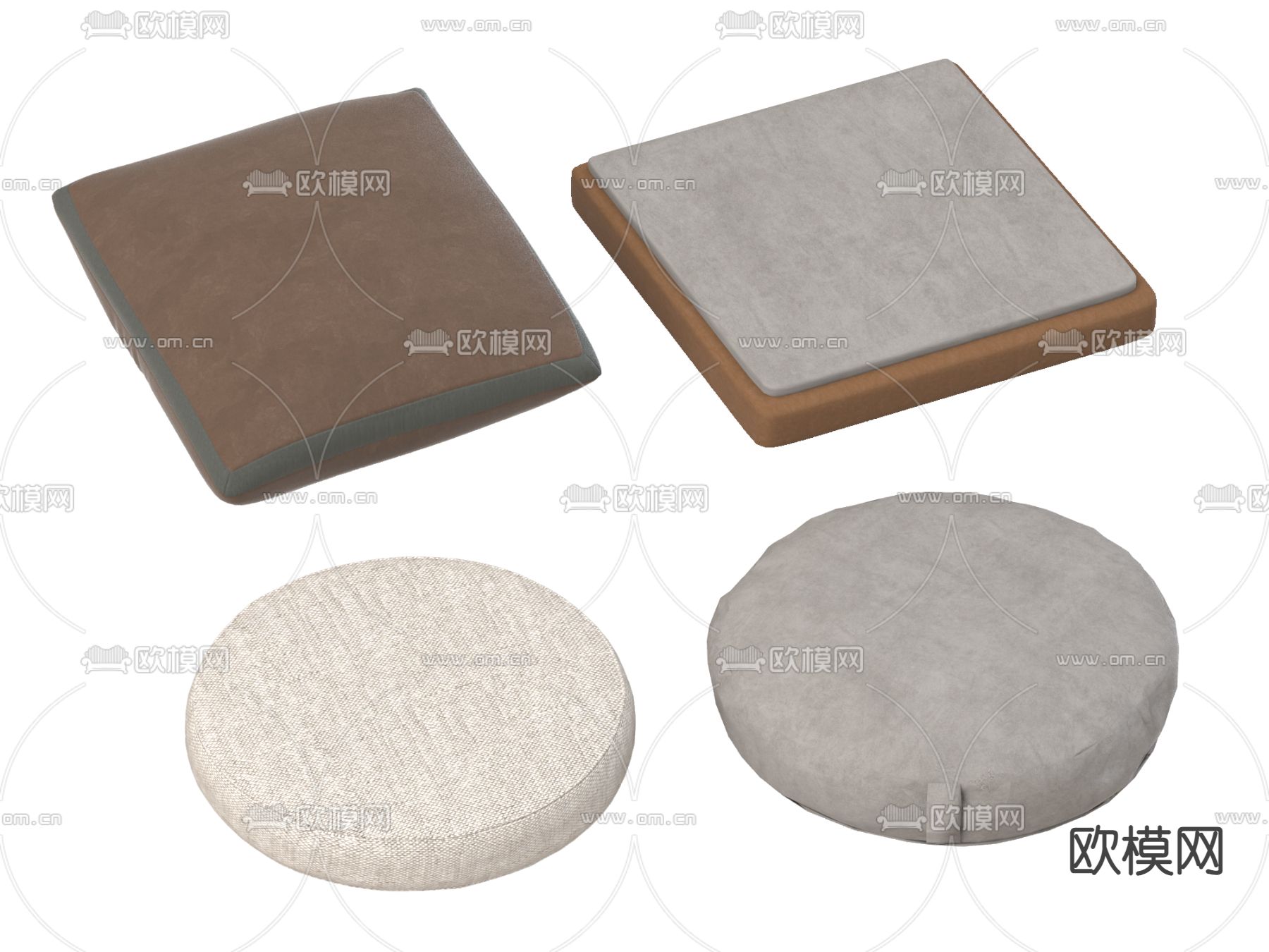 新中式蒲团坐垫 榻榻米垫子su模型下载（渲染图2）