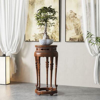  新中式花几su模型 