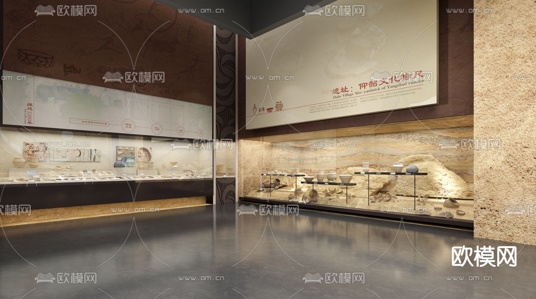 新中式博物馆3d模型下载（渲染图2）