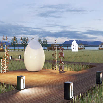 大米打卡景观su模型