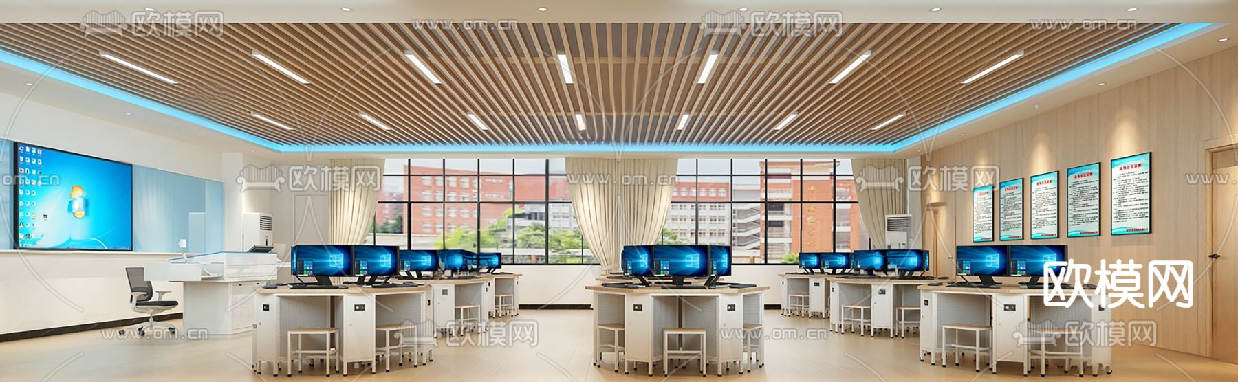 现代社区服务中心su模型下载（渲染图3）