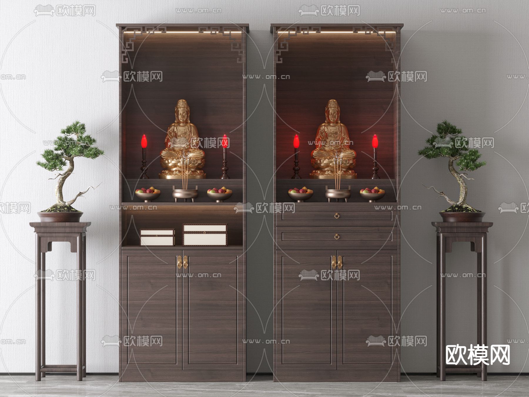 新中式佛龛 神柜 供奉台3d模型下载