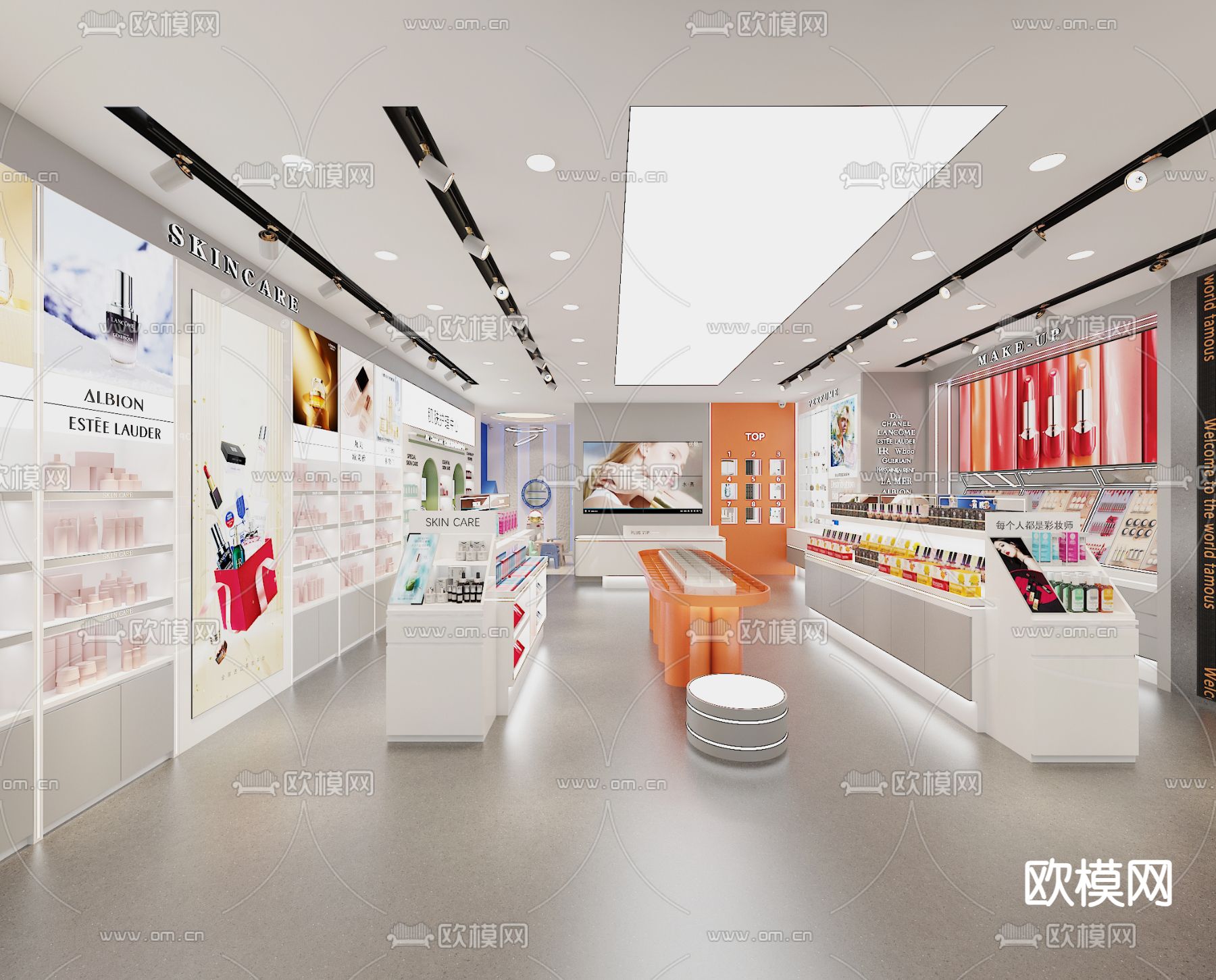 现代化妆品店 美妆店3d模型下载（渲染图1）